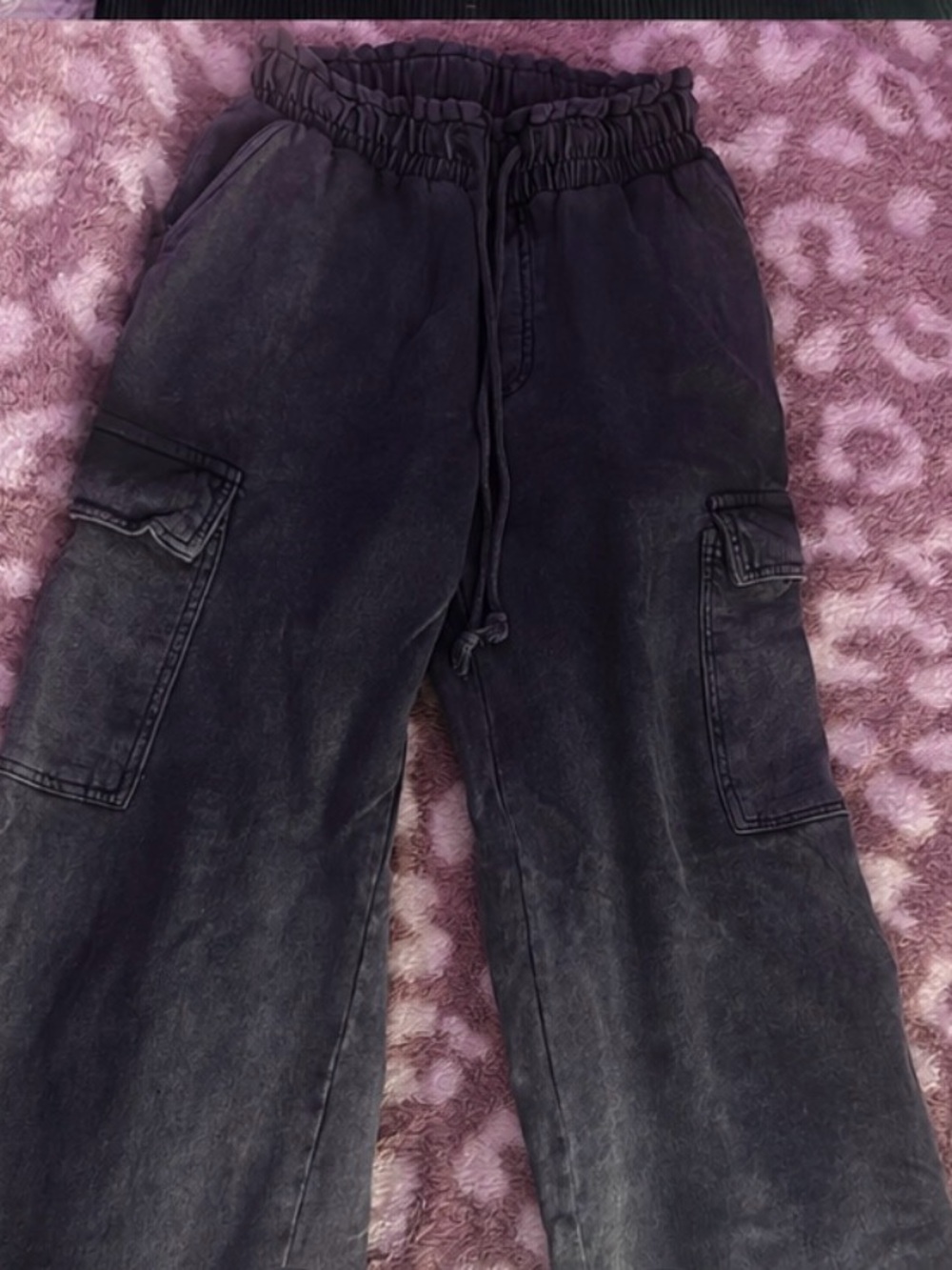 Arizona Jean Company Washed Black Cargo Joggers